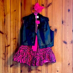 80s neon hot pink women’s costume, size XL, accessories included